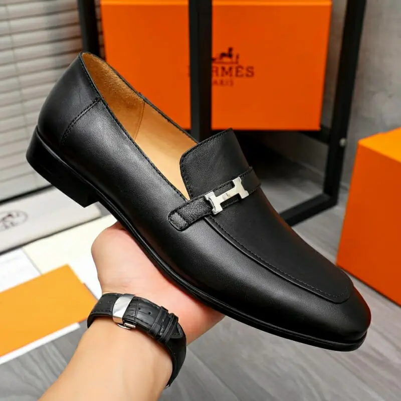 hermes cuir chaussures pour homme s_1225a354